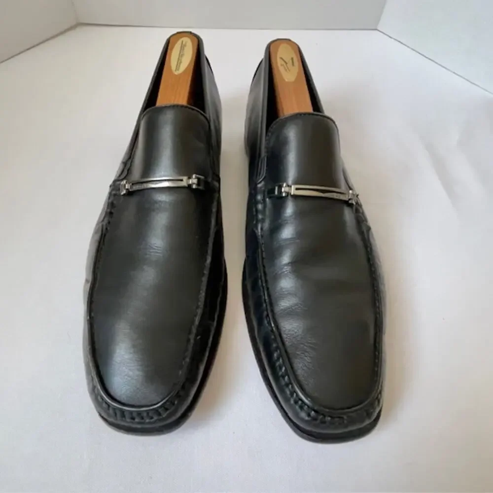 Magli by Bruno Magli Black Leather Bit Loafers Men’s 13 Classic Country Club